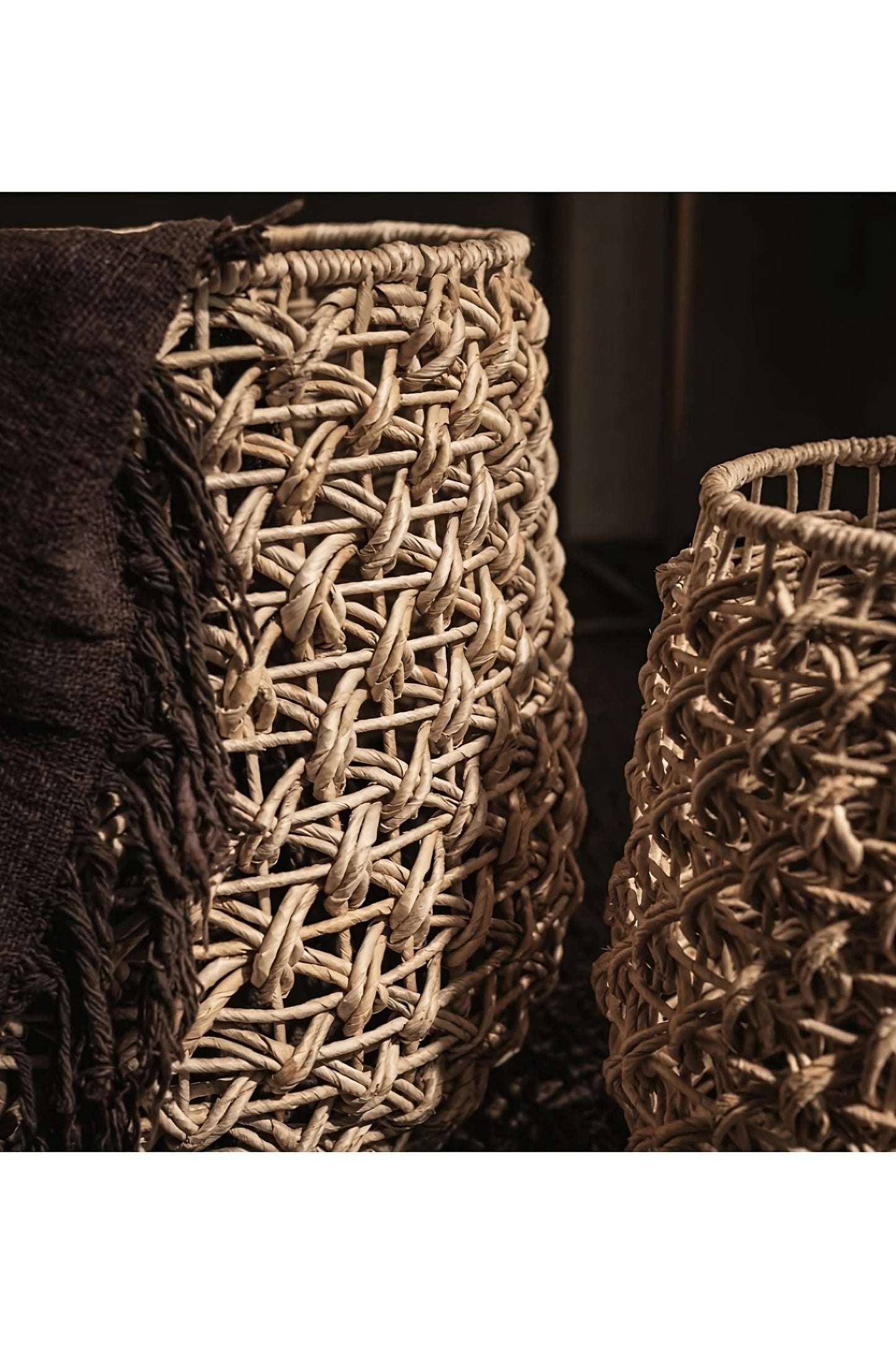 Round Woven Abaca Basket Set (2) | dBodhi Sindoro