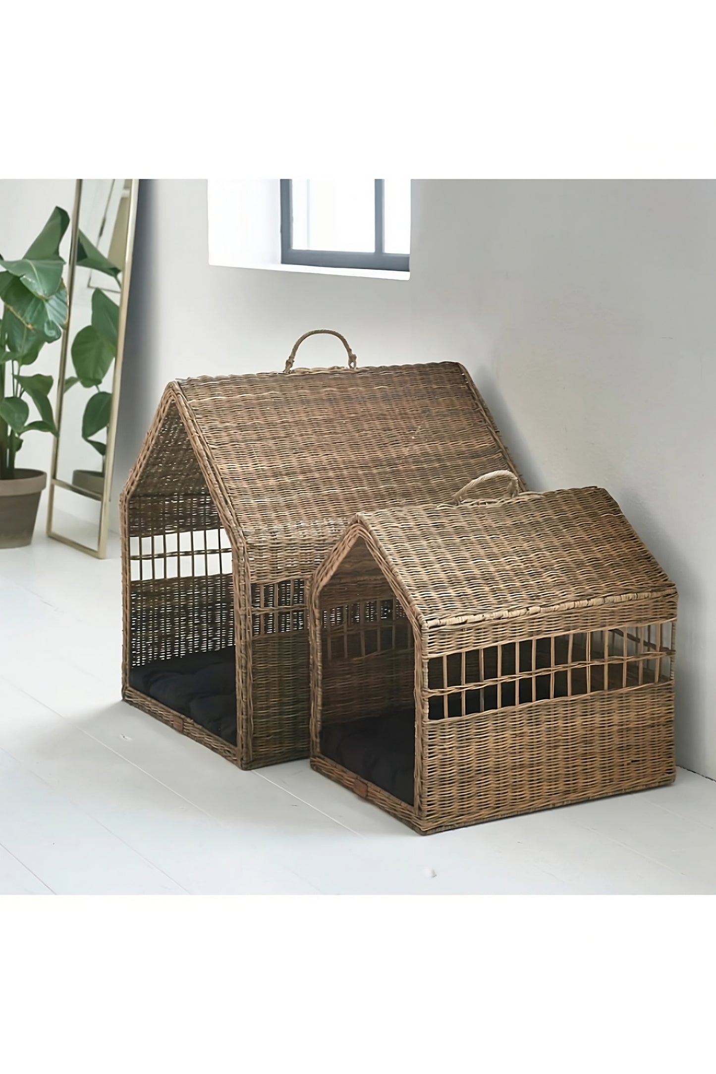 Set Keranjang Anjing Rotan Pedesaan (2) | Rumah Maison Riviera