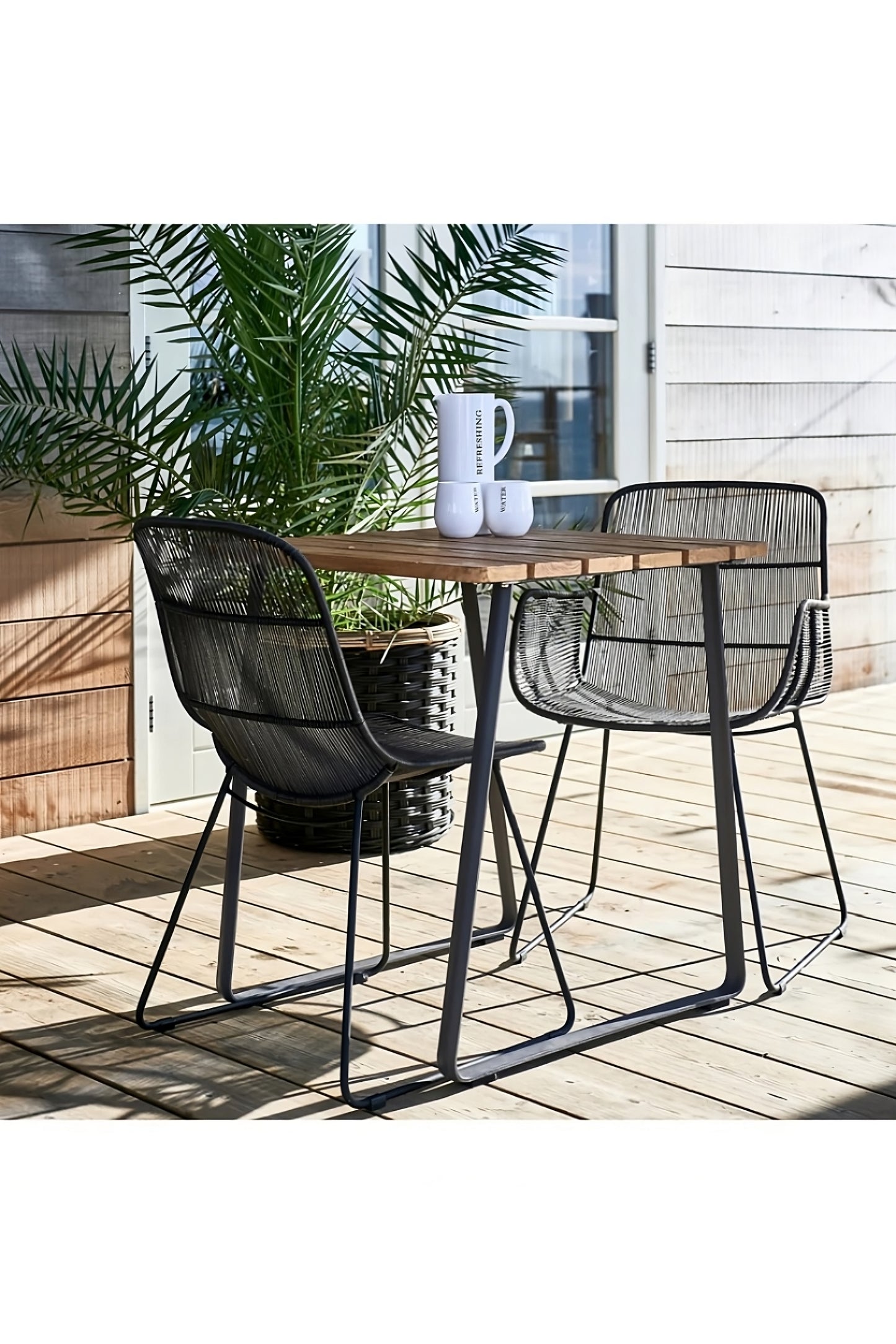 Slatted Teak Garden Bistro Table | Rivièra Maison Antigua