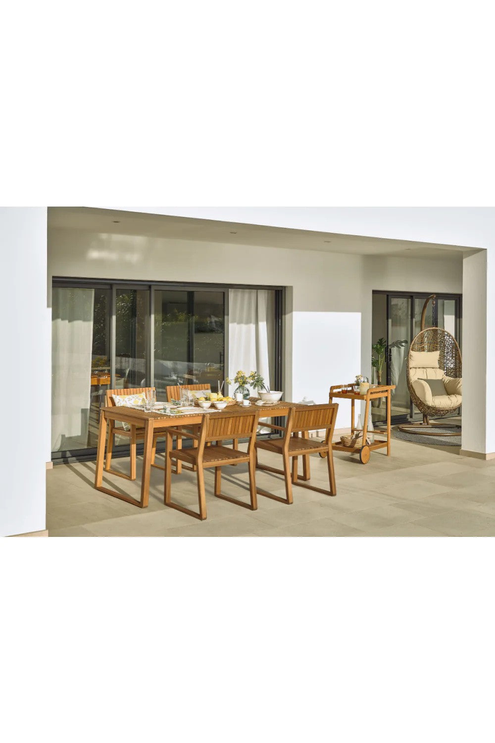 Solid Acacia Garden Armchairs (2) | La Forma Emili