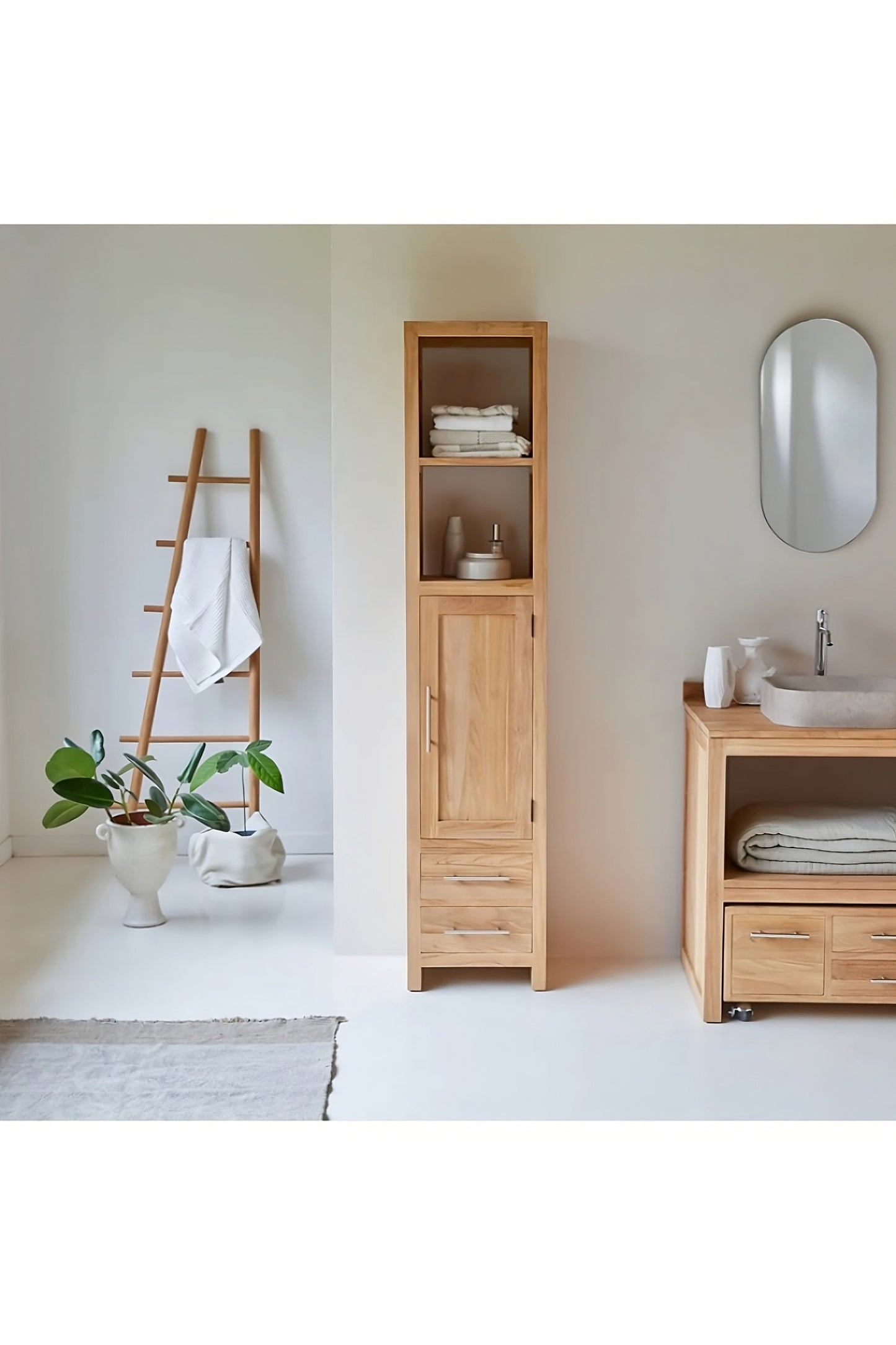 Solid Teak Bathroom Cabinet | Tikamoon Layang