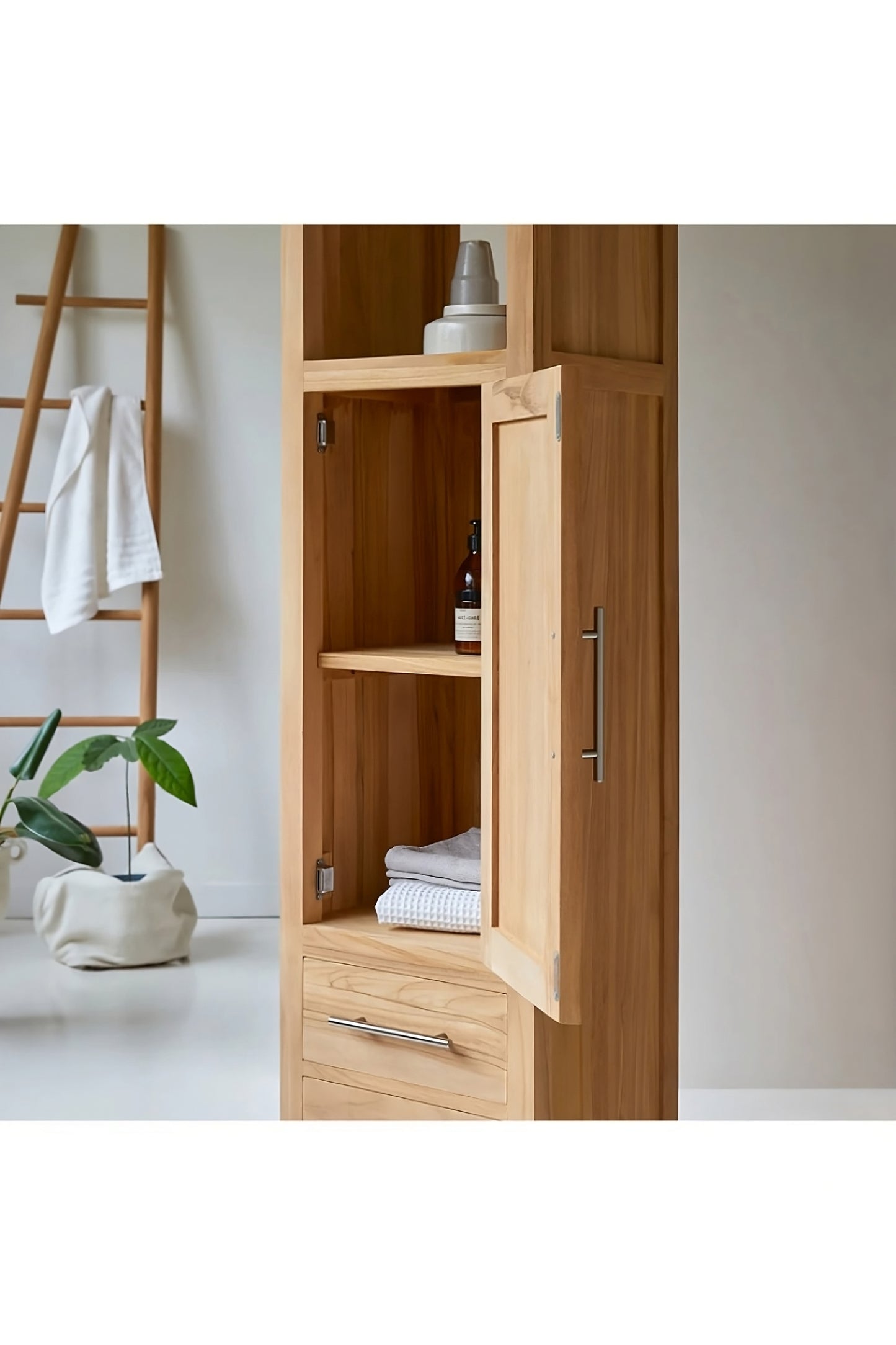 Solid Teak Bathroom Cabinet | Tikamoon Layang