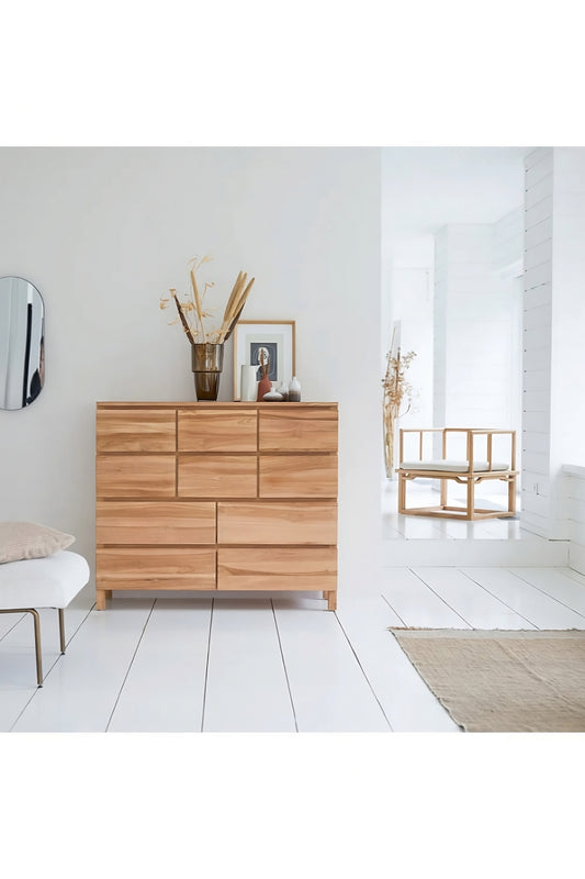 Solid Teak Chest of 10 Drawers | Tikamoon Milano