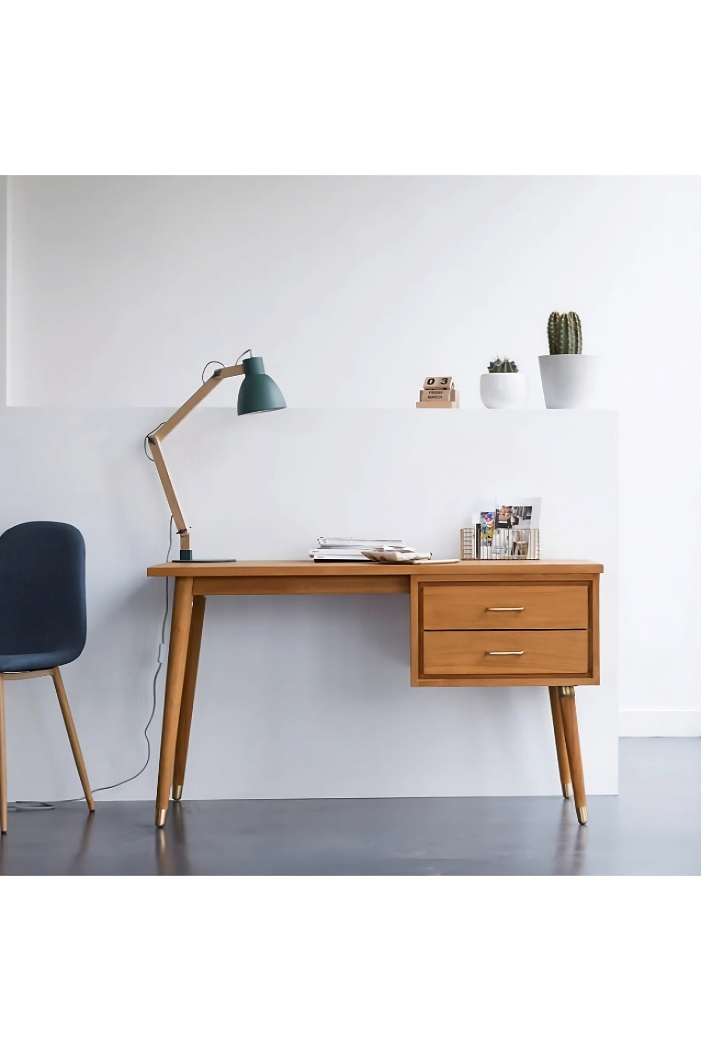 Solid Teak Desk with Drawers | Tikamoon Kort