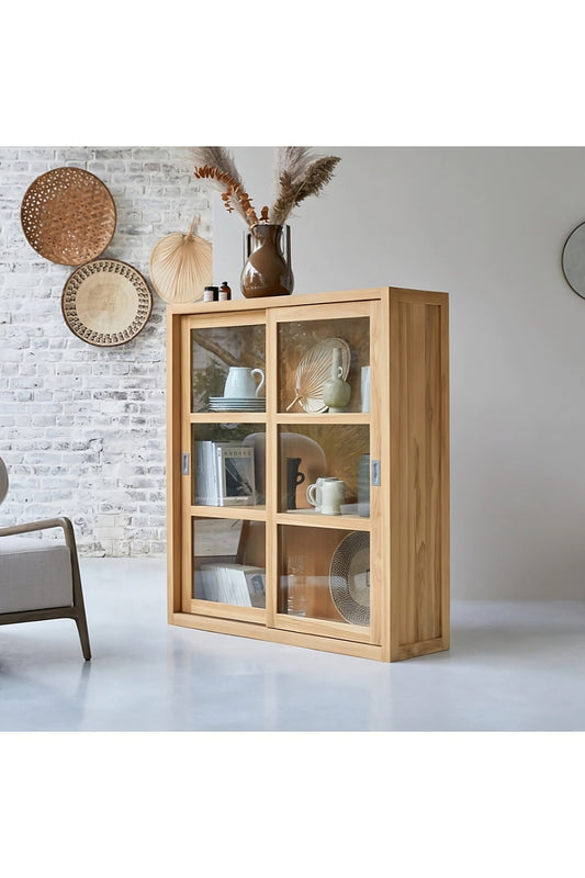 Solid Teak Display Cabinet | Tikamoon Coffee Tek