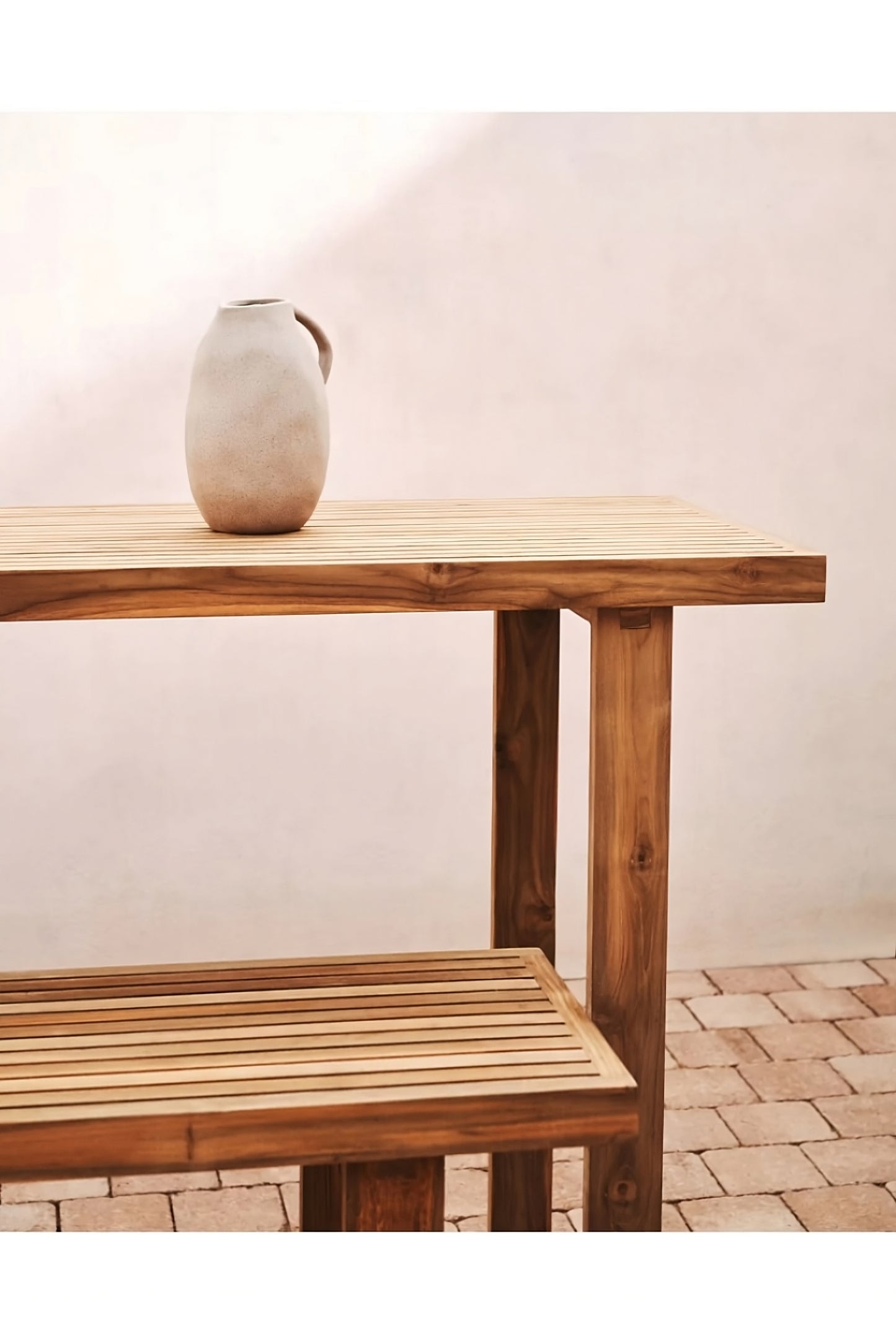 Solid Teak Outdoor Bar Table | La Forma Canadell