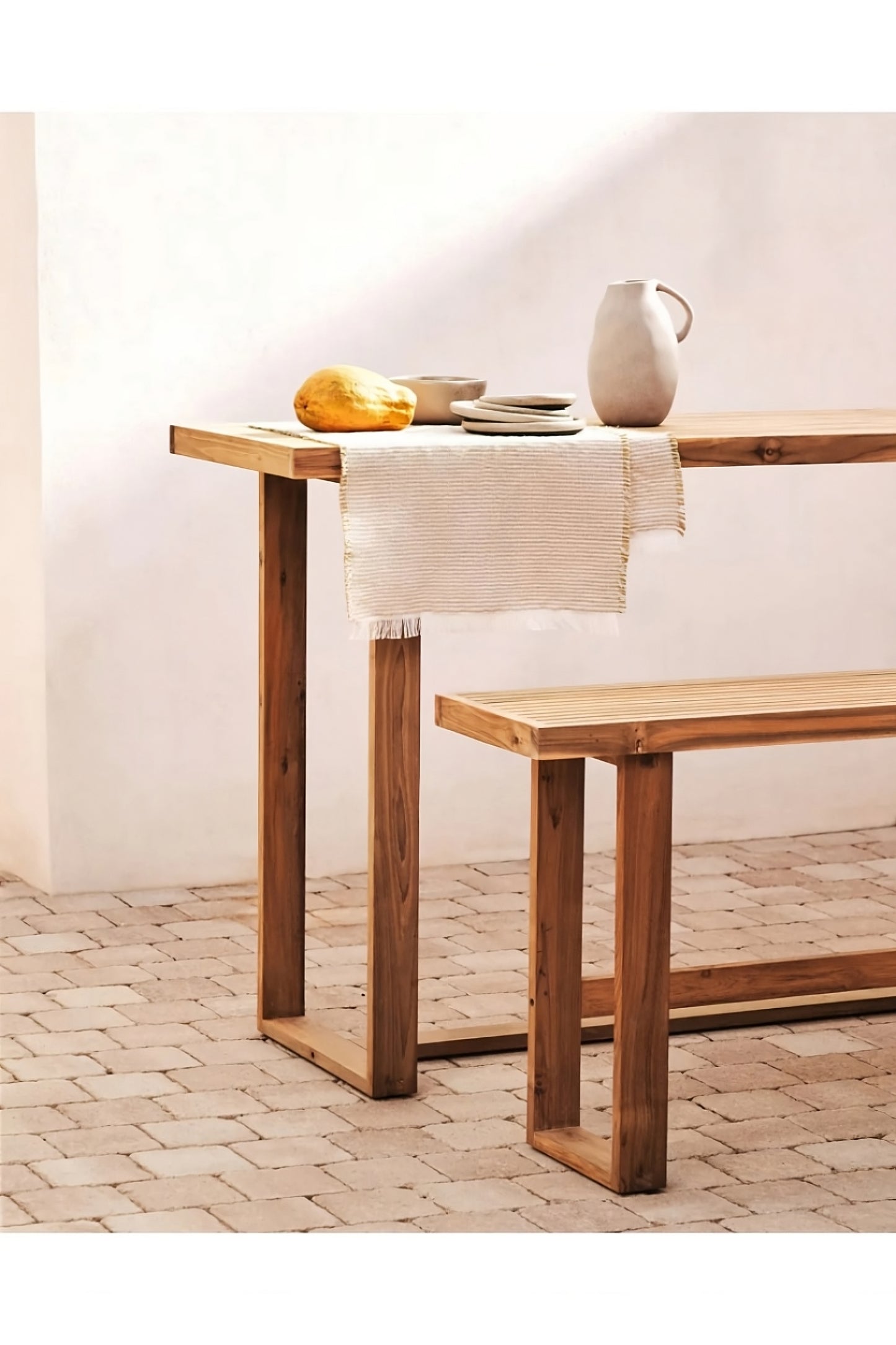 Solid Teak Outdoor Bar Table | La Forma Canadell