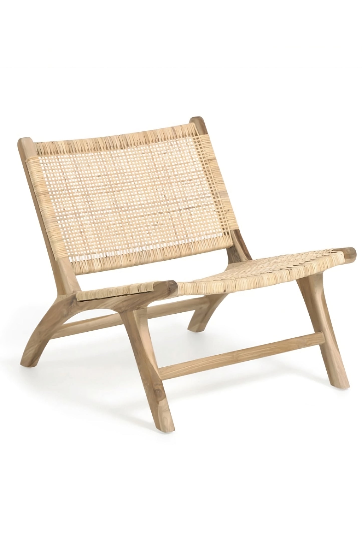 Solid Teak Rattan Accent Chair | La Forma Beida