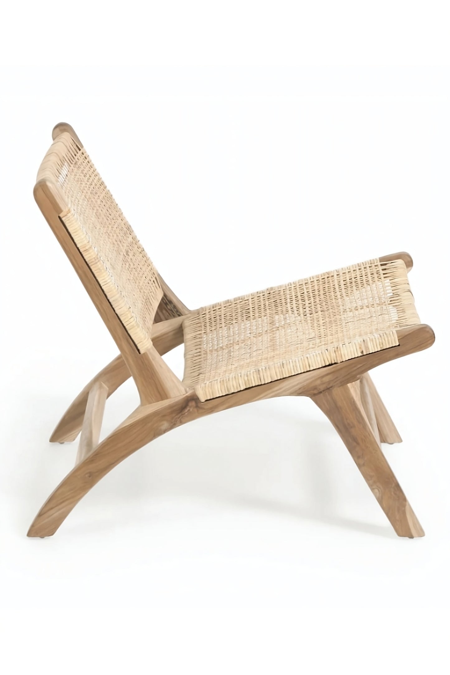 Solid Teak Rattan Accent Chair | La Forma Beida