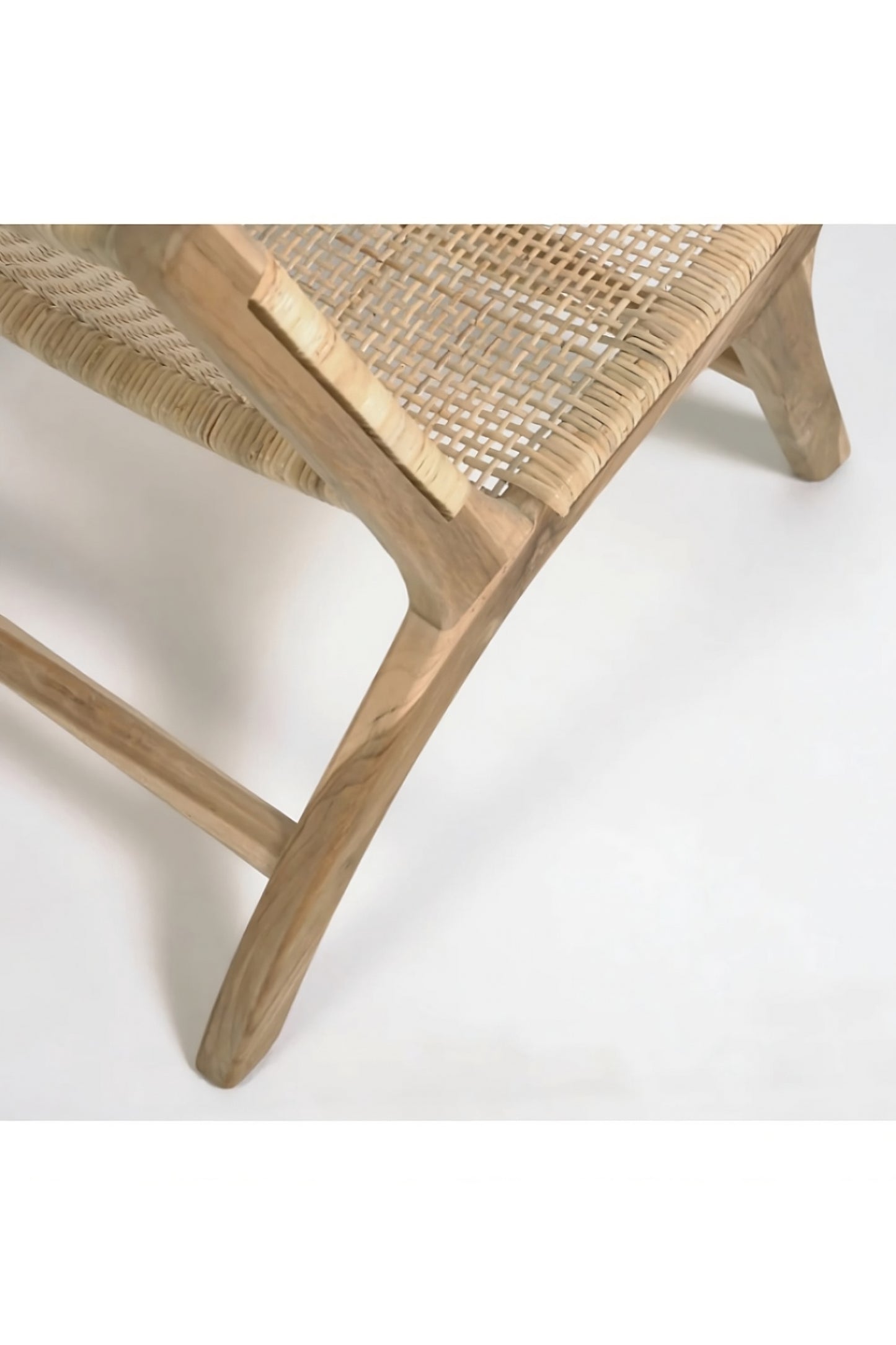 Solid Teak Rattan Accent Chair | La Forma Beida