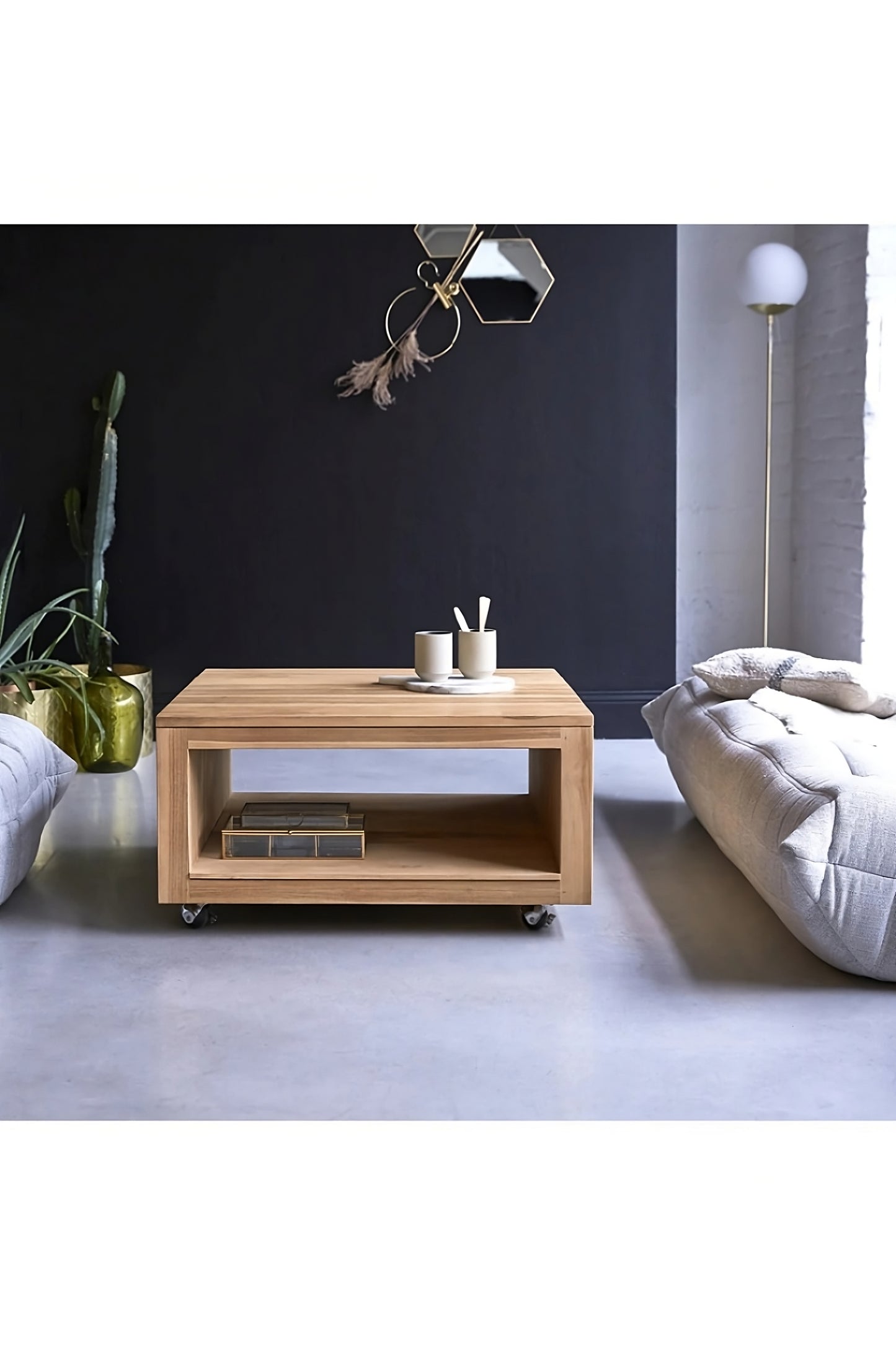 Square Solid Teak Coffee Table | Tikamoon Anoa 80