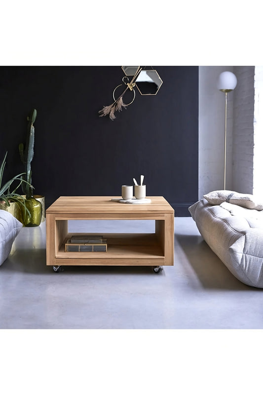 Square Solid Teak Coffee Table | Tikamoon Anoa 80