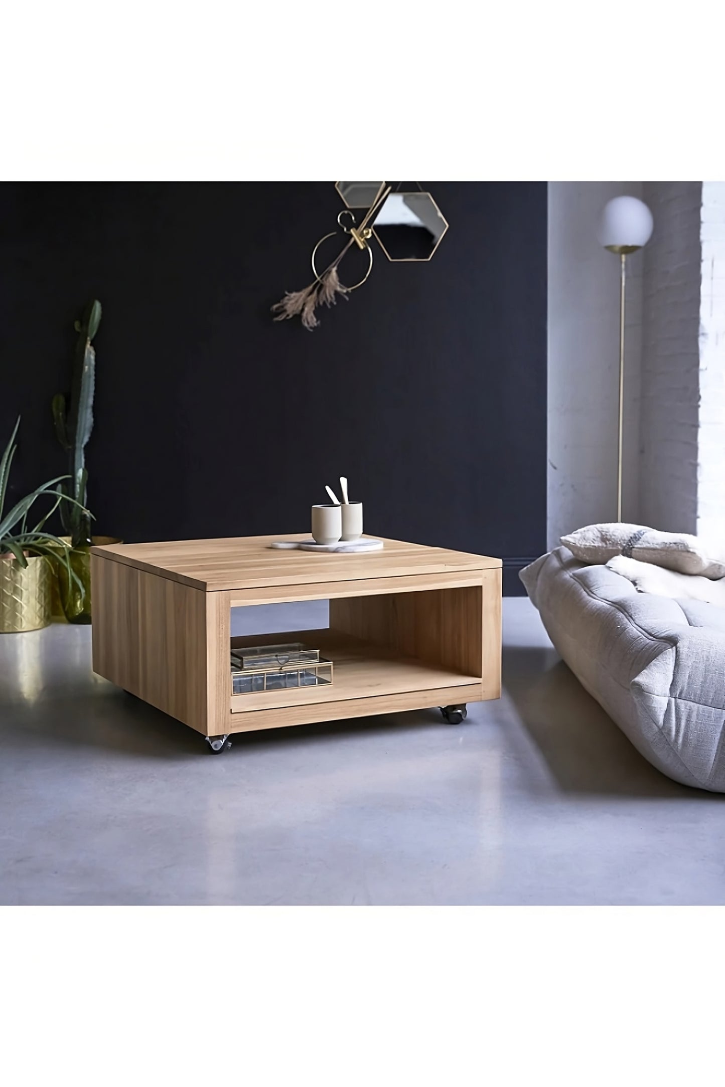 Square Solid Teak Coffee Table | Tikamoon Anoa 80