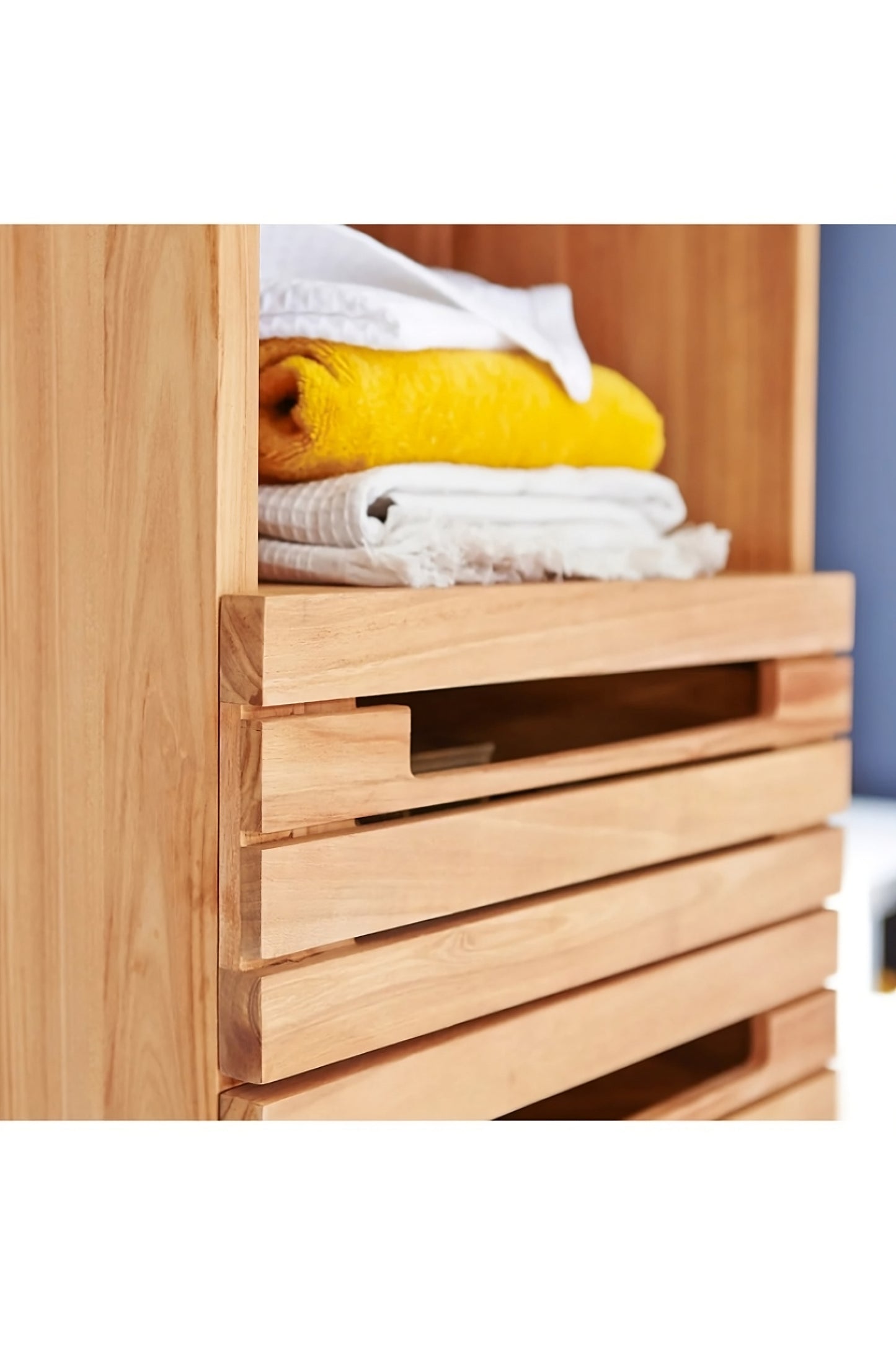 Tall Solid Teak Bathroom Cabinet | Tikamoon Slats