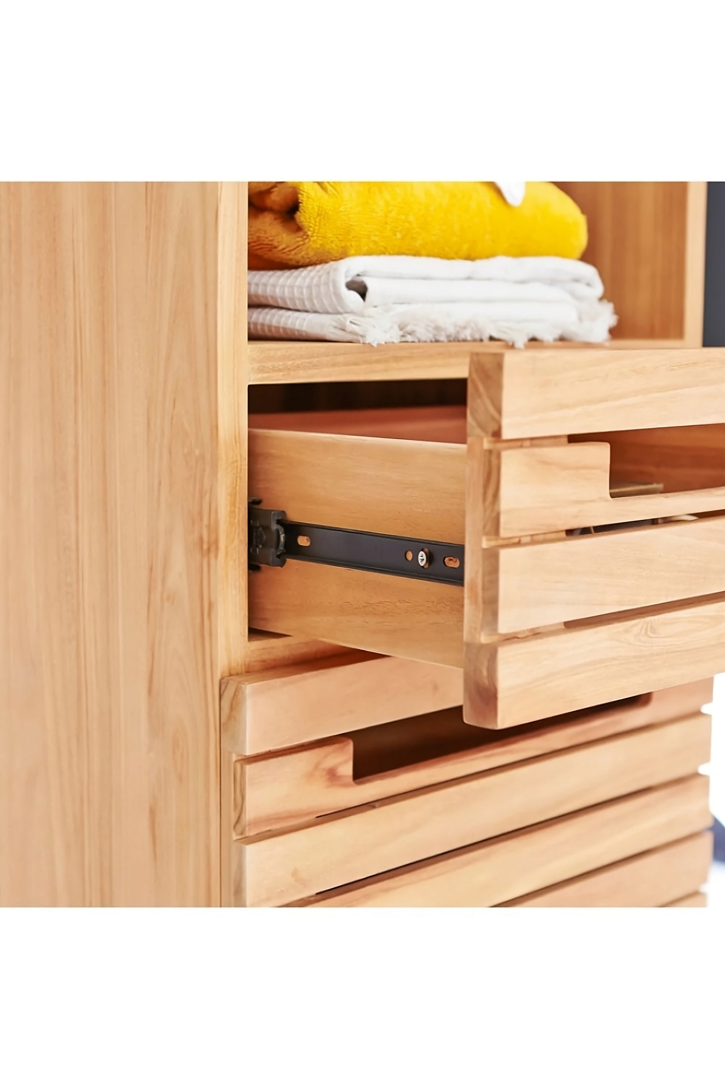 Tall Solid Teak Bathroom Cabinet | Tikamoon Slats