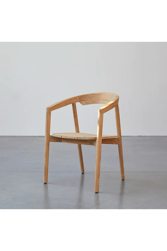 Teak Curved Dining Armchair | Tikamoon Francia