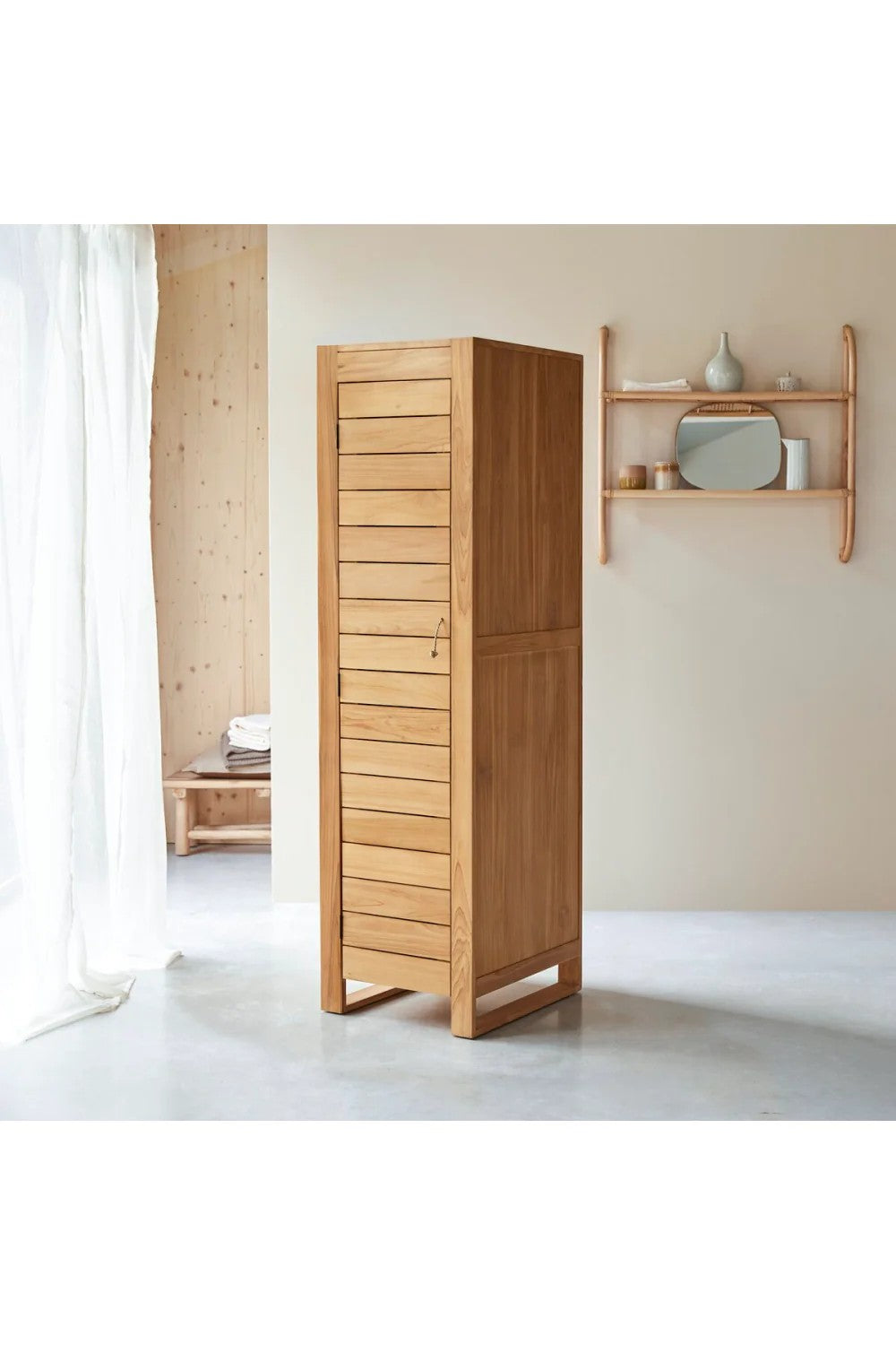Teak Single Wardrobe | Tikamoon Minimalys