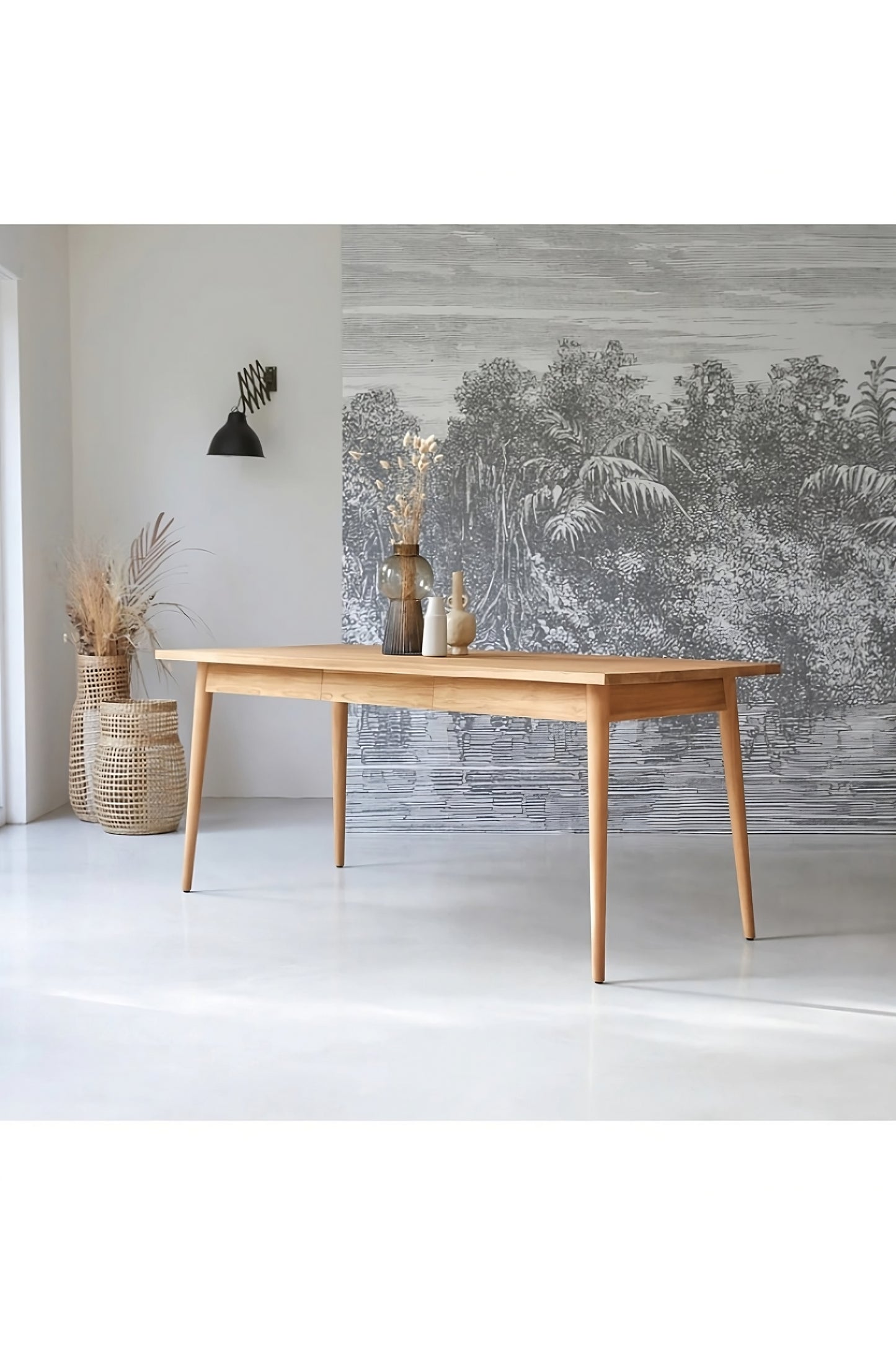 Teak Dining Table with Drawer | Tikamoon Jonak