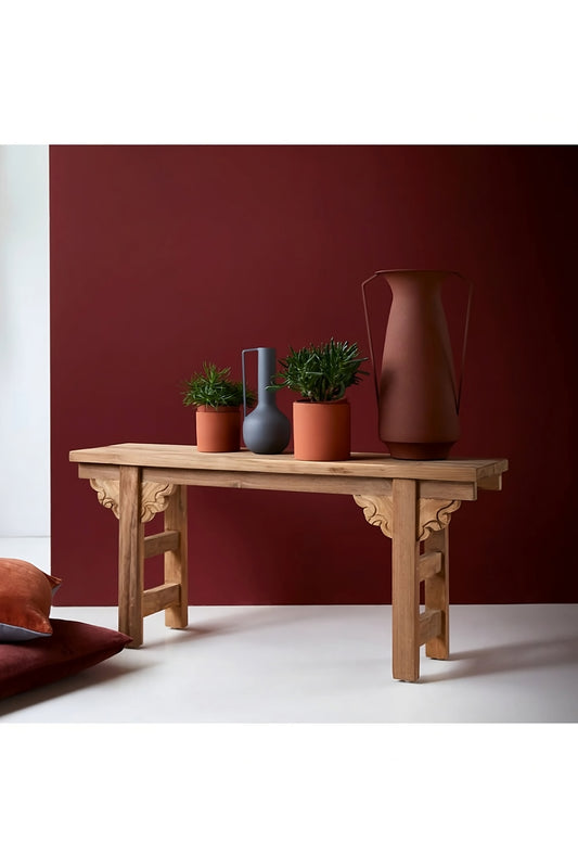 Teak Modern Classic Teak Bench | Tikamoon Adonis