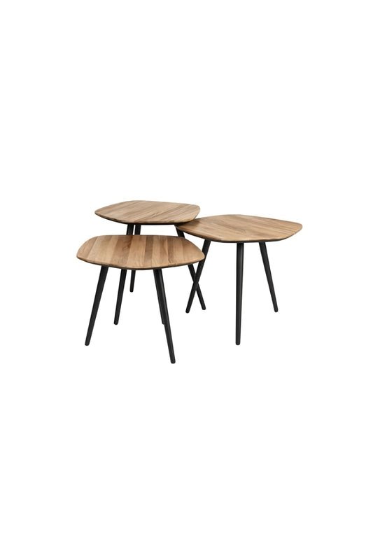 Teak Modern Coffee Table Set (3) | DF Cuties