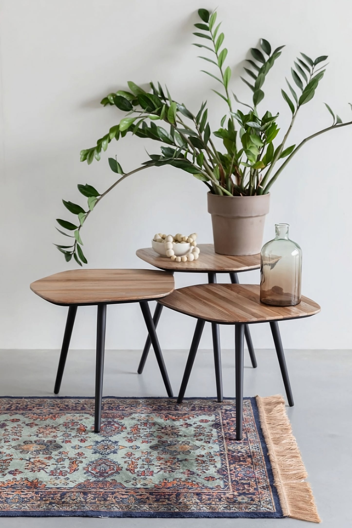 Teak Modern Coffee Table Set (3) | DF Cuties