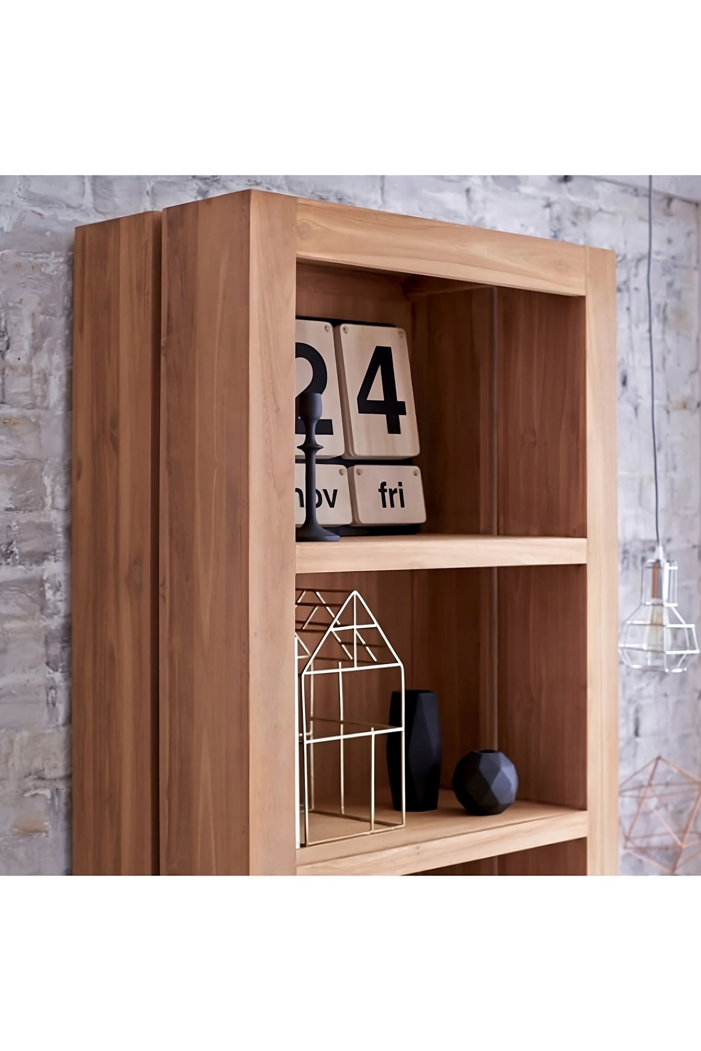 Teak Modern Minimalist Bookcase | Tikamoon Eden