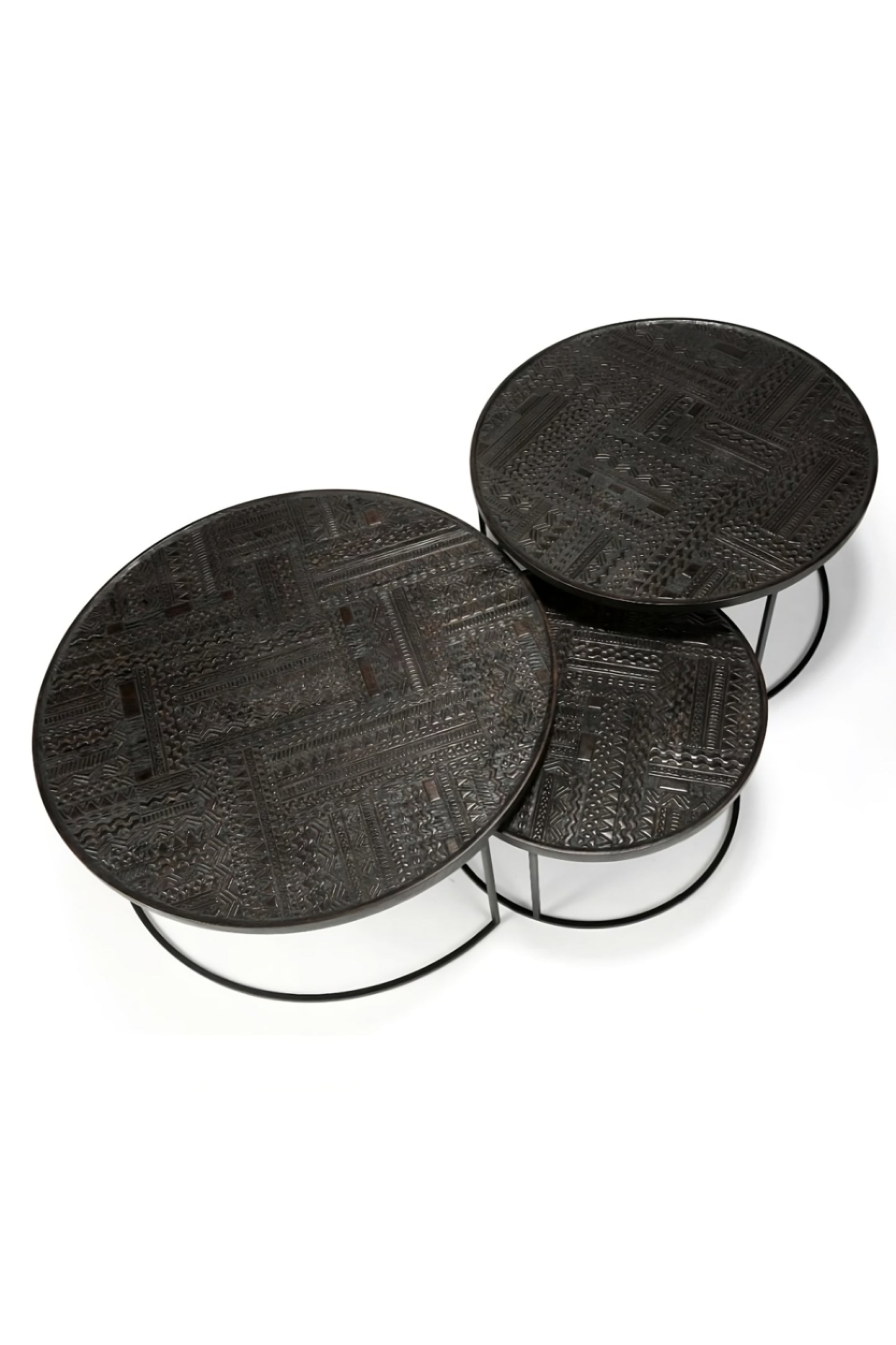 Teak Nesting Coffee Table Set (3) | Ethnicraft Tabwa
