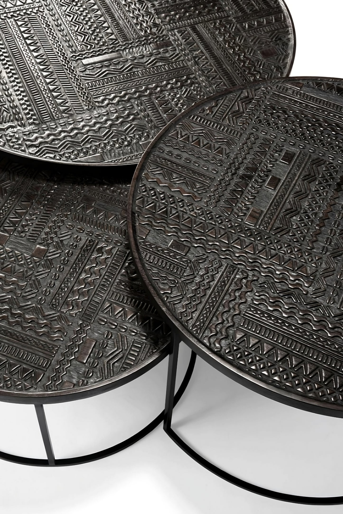 Teak Nesting Coffee Table Set (3) | Ethnicraft Tabwa