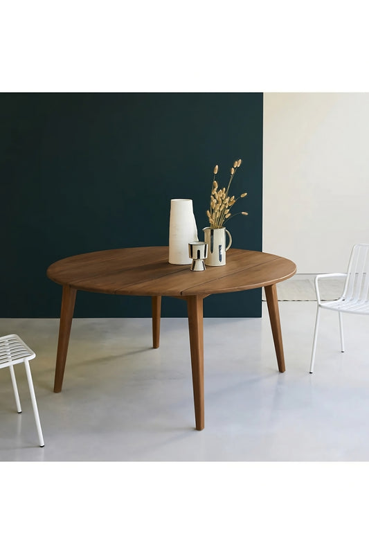 Teak Round Dining Table | Tikamoon Grasshopper