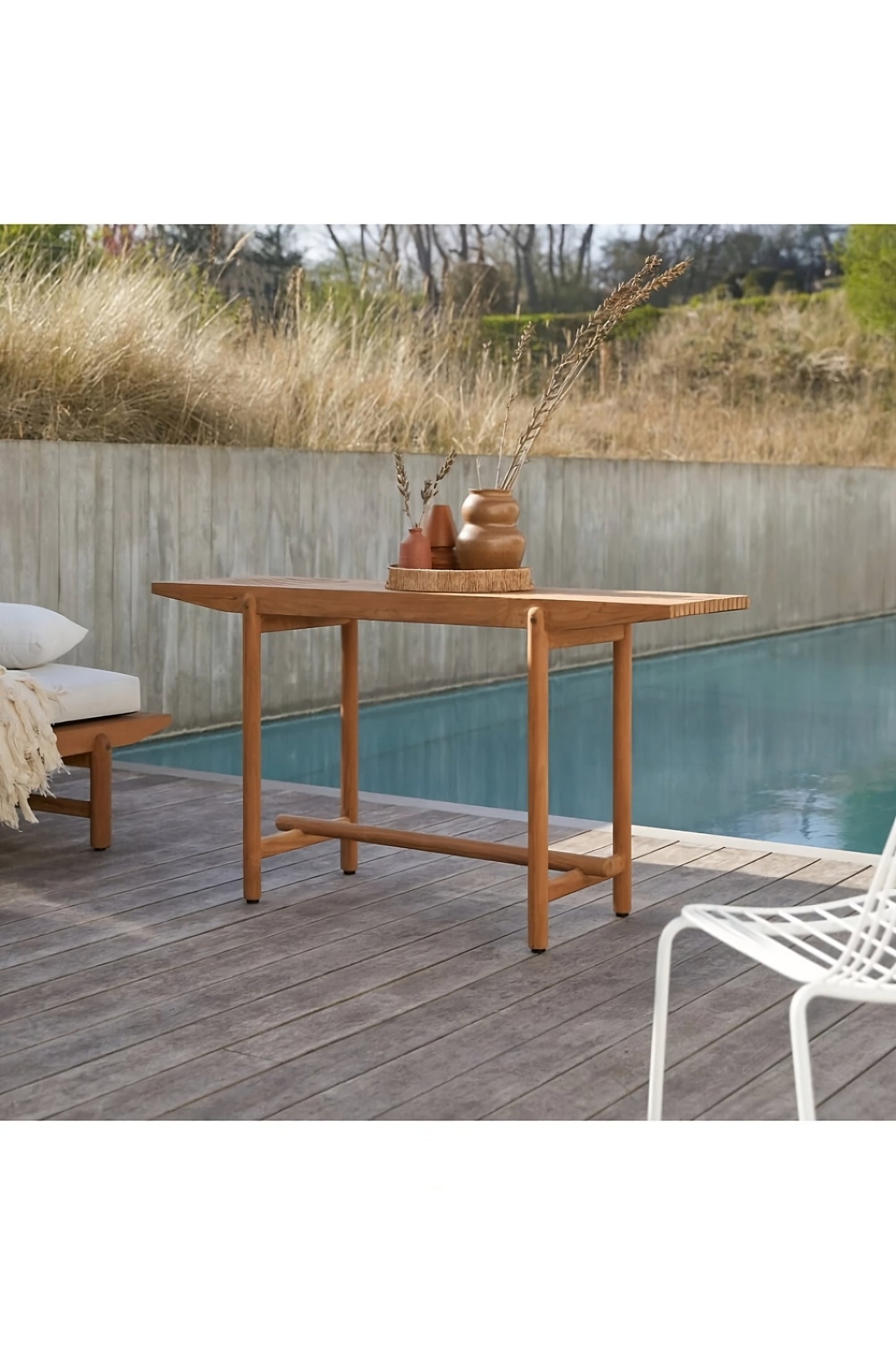 Teak Slatted Garden Table | Tikamoon Fado