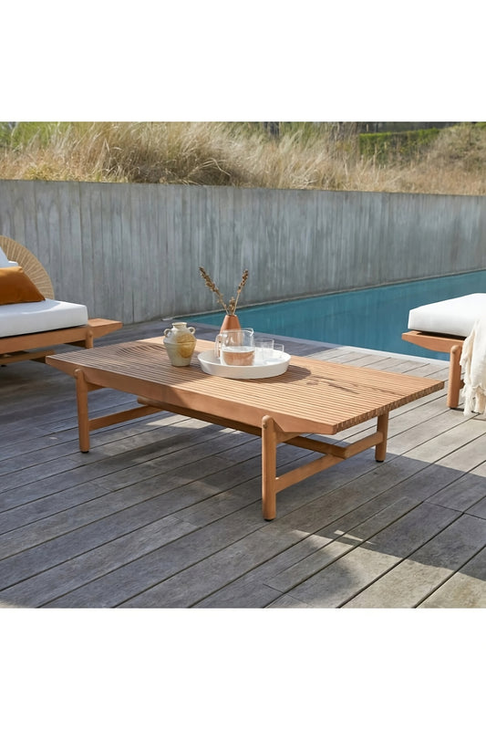 Teak Slatted Outdoor Coffee Table | Tikamoon Fado
