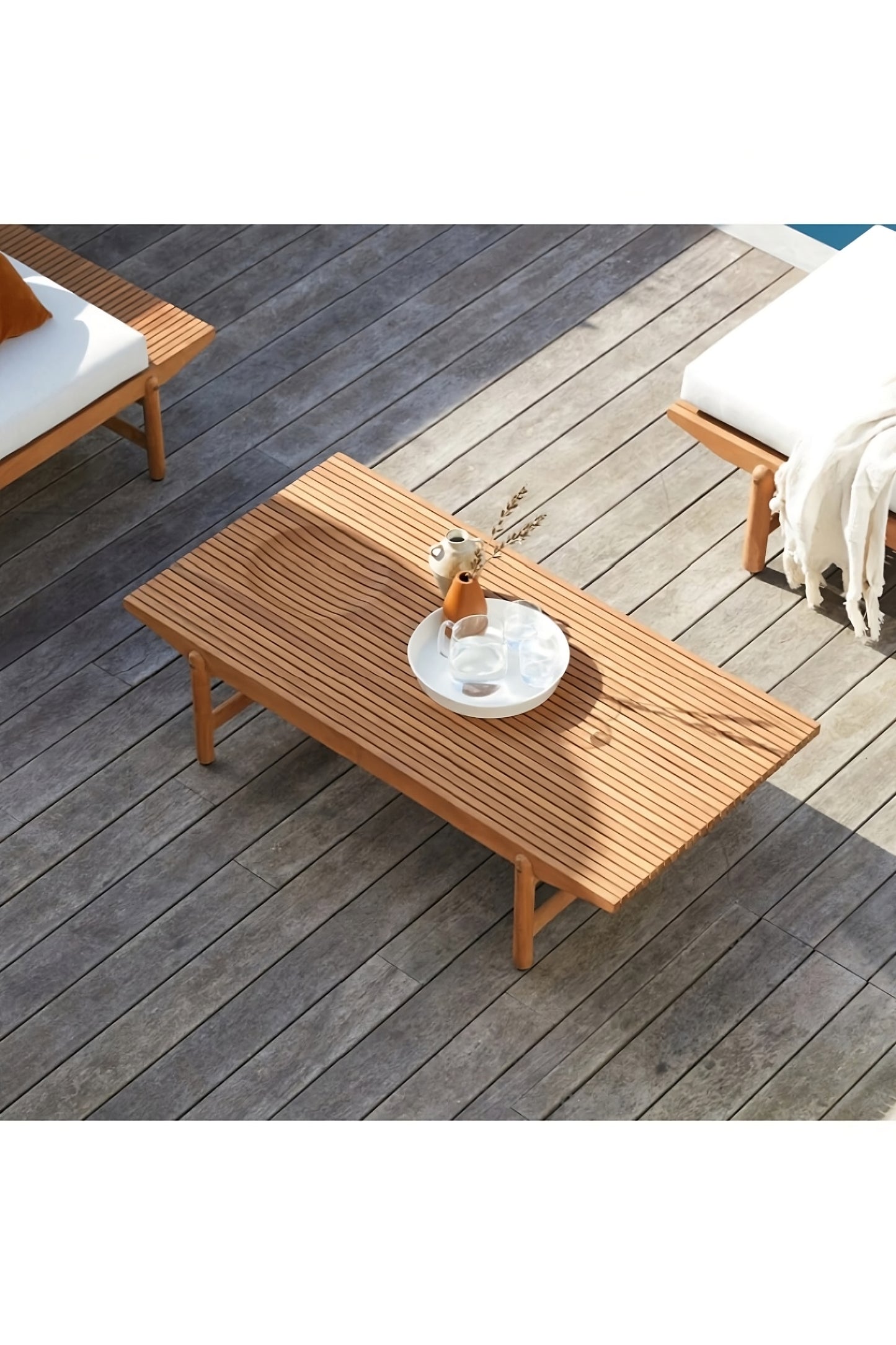 Teak Slatted Outdoor Coffee Table | Tikamoon Fado