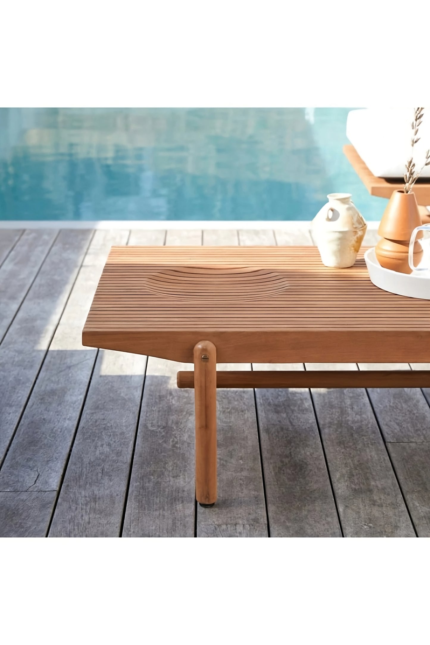 Teak Slatted Outdoor Coffee Table | Tikamoon Fado