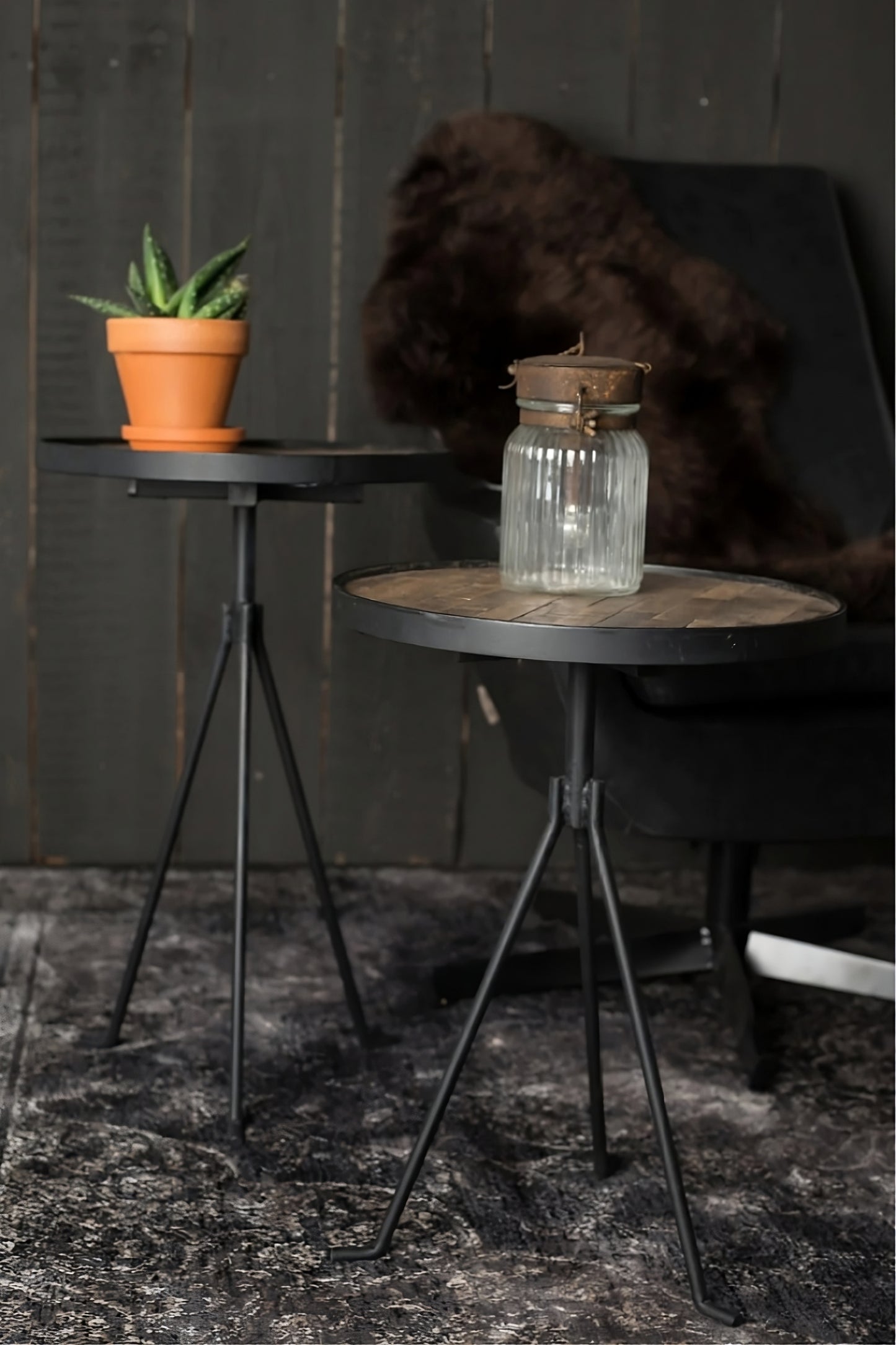Teak Tripod Nesting Table Set (2) | Dutchbone Tides
