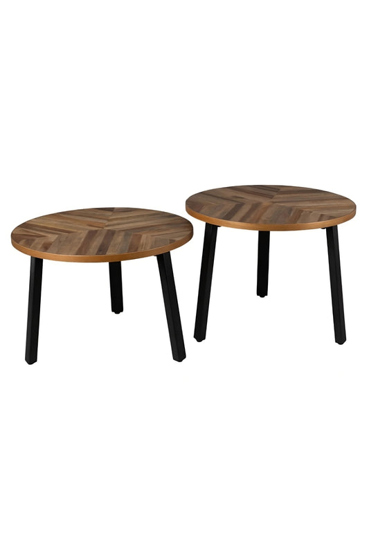 Teak Wooden Coffee Table Set (2) | Dutchbone Mundu