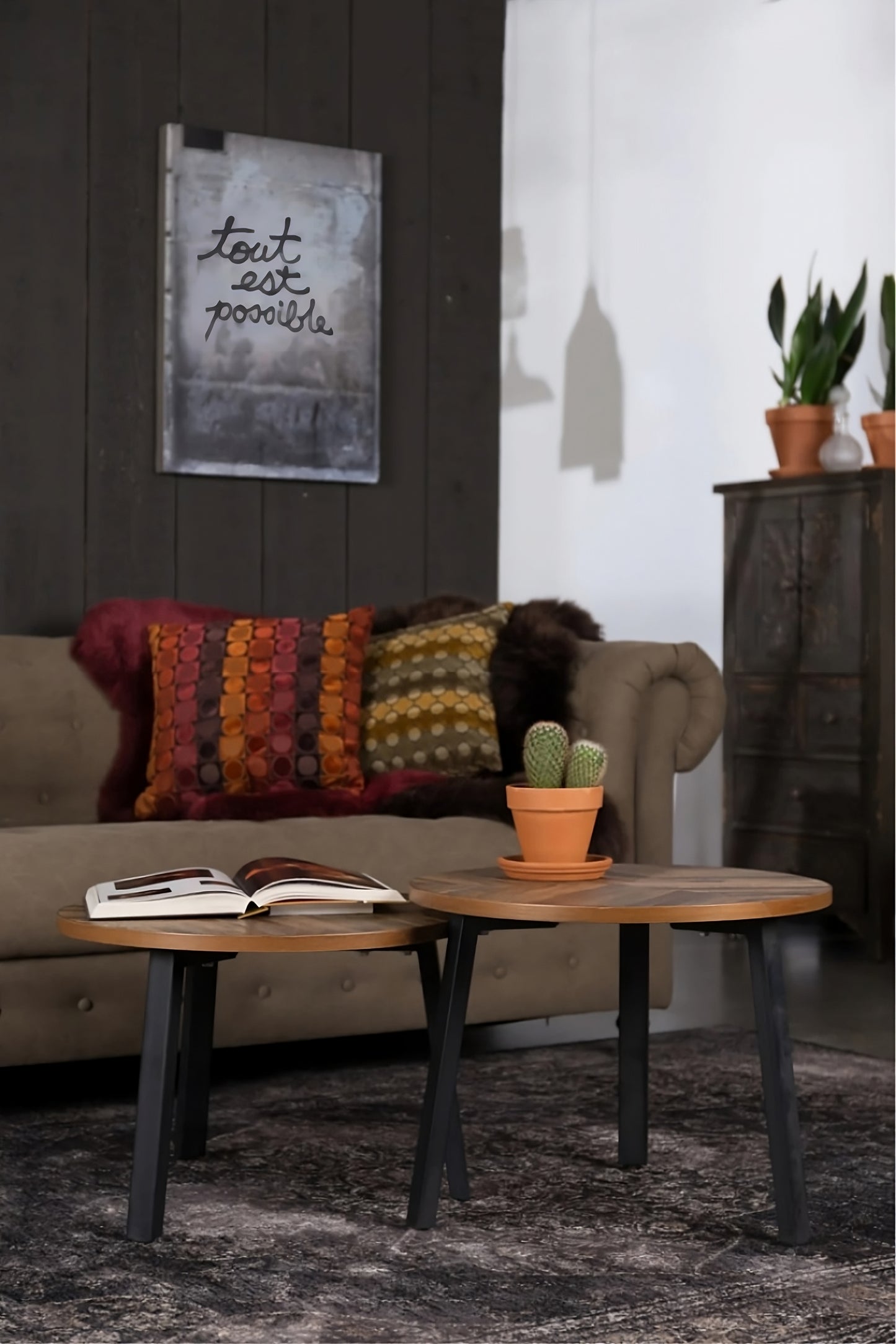 Teak Wooden Coffee Table Set (2) | Dutchbone Mundu