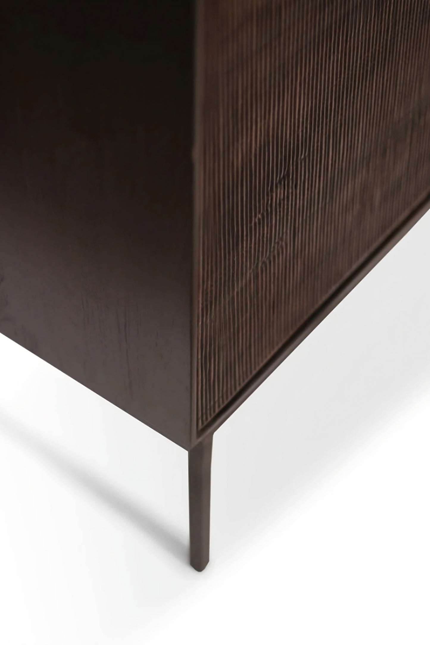 Varnished Teak Black Sideboard | Ethnicraft Grooves