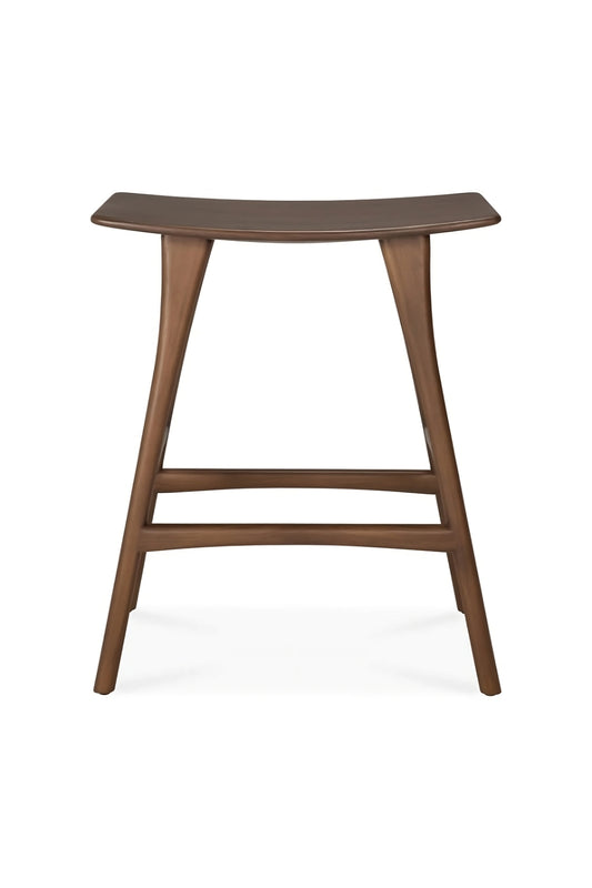 Varnished Teak Counter Stool | Ethnicraft Osso