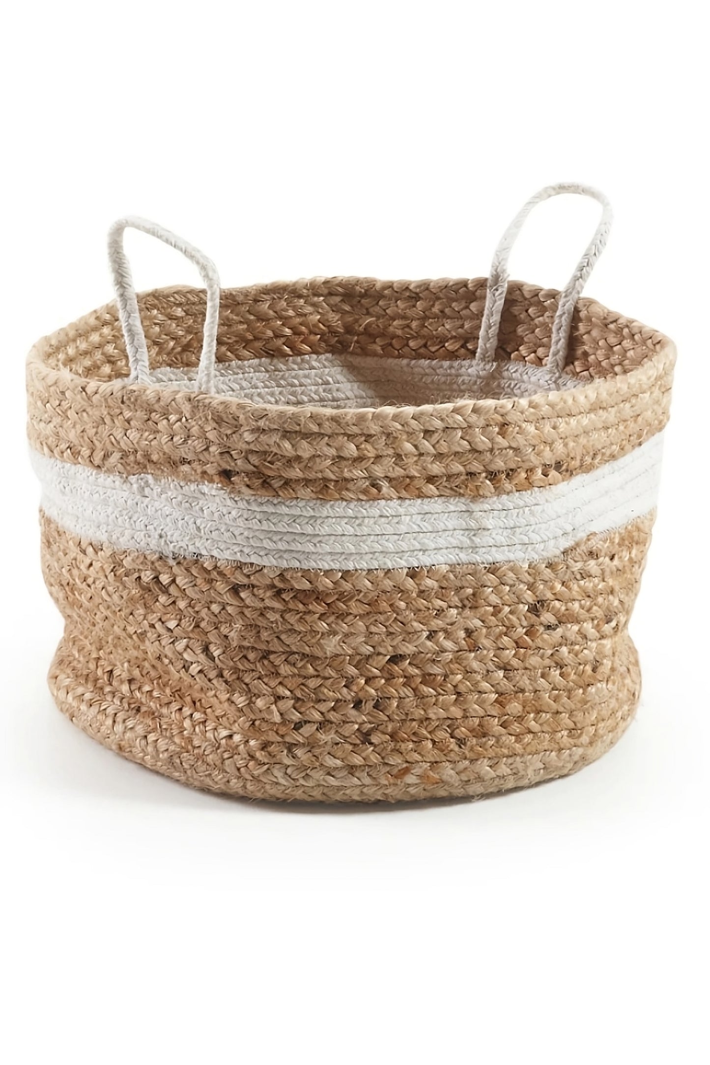 White & Black Jute Basket | La Forma Saht