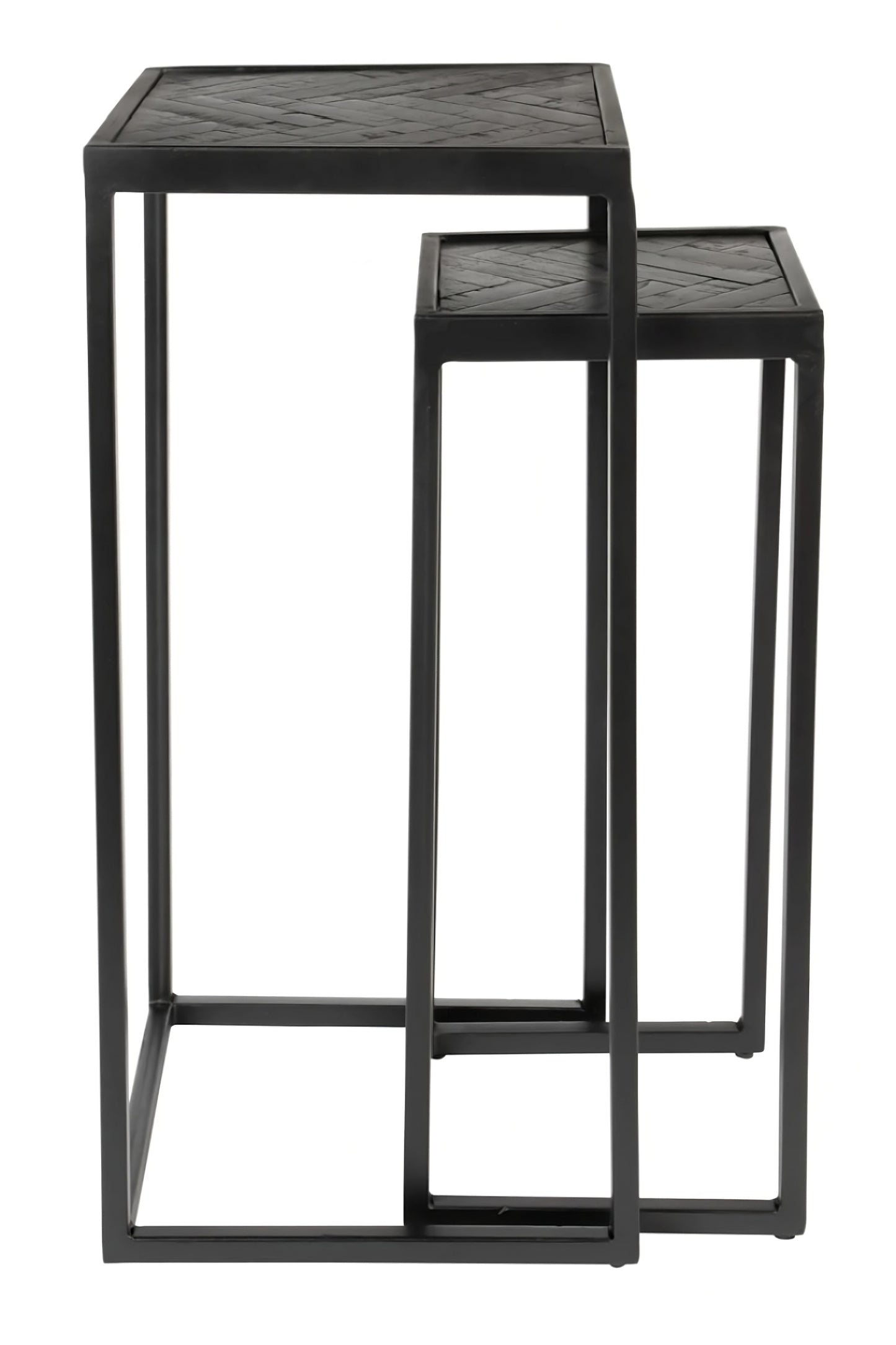 Wooden Chevron Side Tables (2) | DF Parker