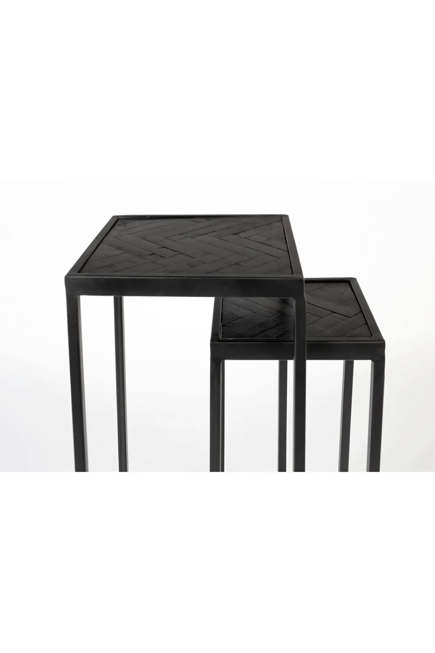Wooden Chevron Side Tables (2) | DF Parker