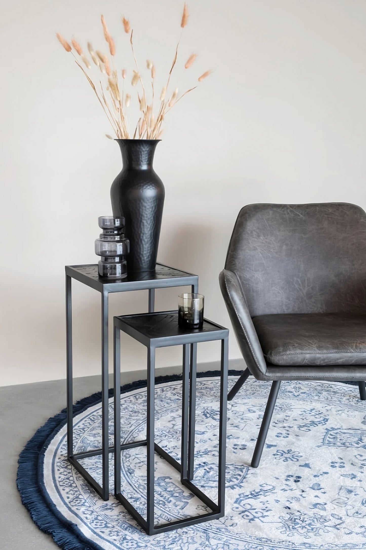 Wooden Chevron Side Tables (2) | DF Parker